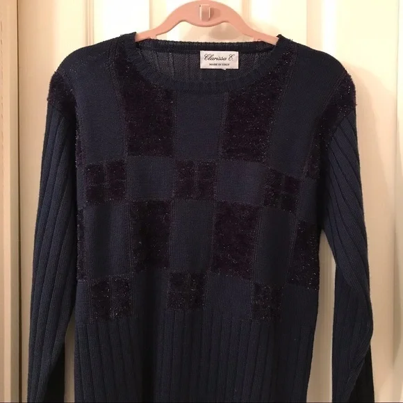 Beautiful luxe Italian navy sparkle sweater - Picture 6 of 10